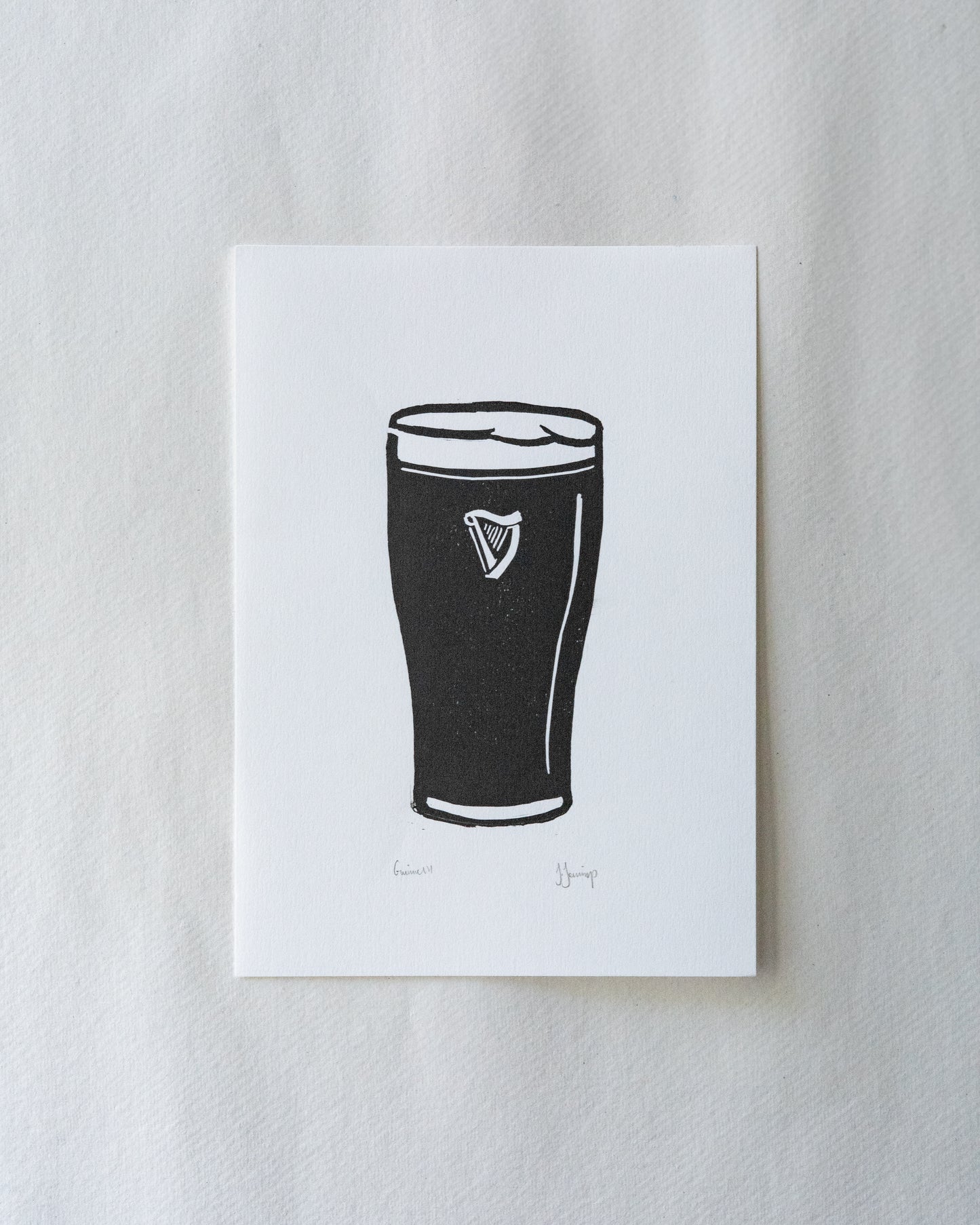 Guinness Linocut Print