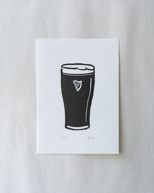 Guinness Linocut Print